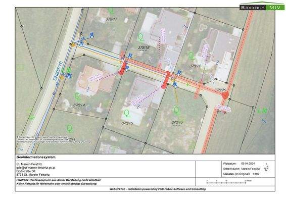 Leitungsplan Wasser, Kanal und Strom