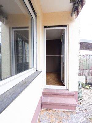 Eingang von Terrasse / Garten in das Wohnzimmer