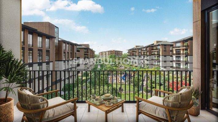 The Apartments in a Complex with Pool in Basaksehir