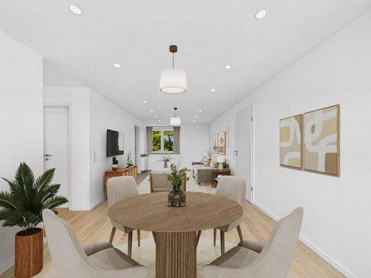 Einrichtungsbeispiel Wohn- und Essbereich