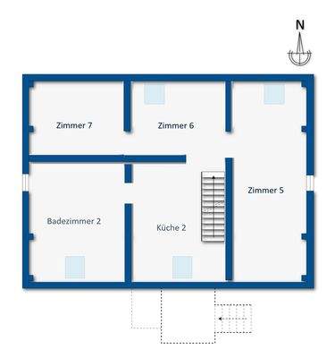 Grundrissskizze Dachgeschoss 