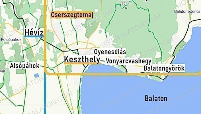 Karte Regionen Nord-West-Balaton Ausschnitt