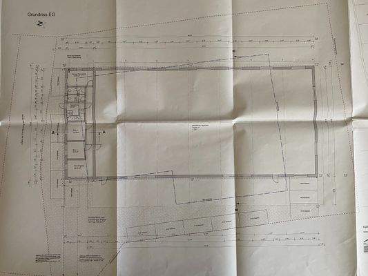 Grundriss Erdgeschoss Halle und Bürotrakt