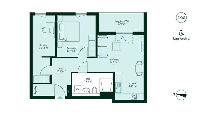 Grundriss der Eigentumswohnung WE177.