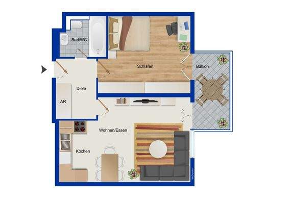 Grundriss Wohnung - 2. OG