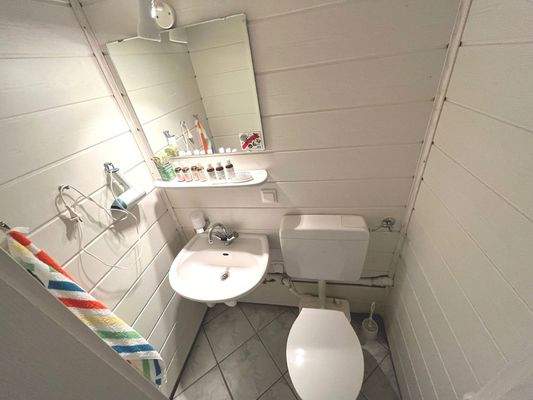 Natürlich gibt es ein WC im Keller