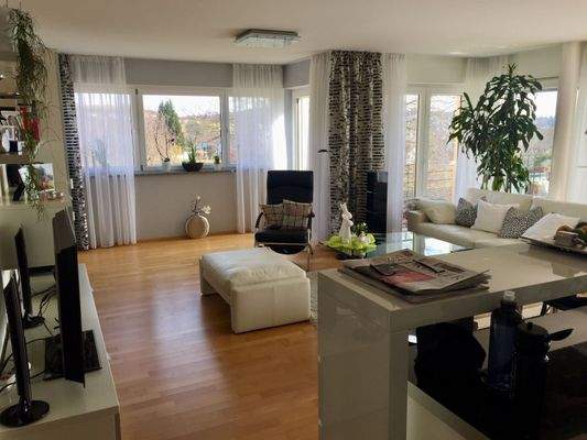 Blick ins Wohnzimmer von der Küche