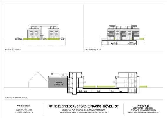 Ansichten/Schnitte - Vorentwurf