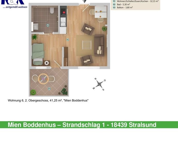  Zimmer Wohnung in Stralsund (Andershof)