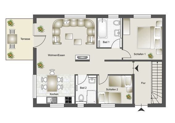 GR EG Wohnung Gartenseite