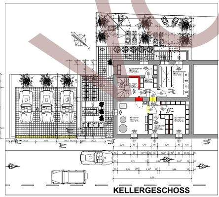 Grundriss KG mit Stellplätzen nach Umbau