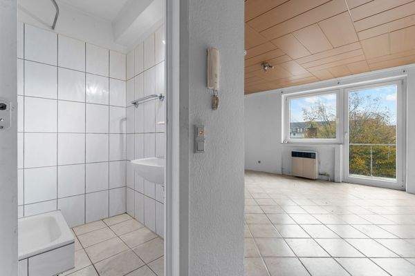 Blick ins Wohn-und Schlafzimmer