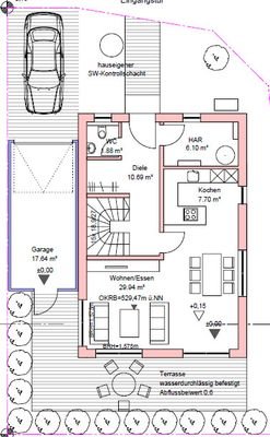 Grundriss Haus 2 EG (nicht maßstabsgetreu - kann vom Original abweichen)