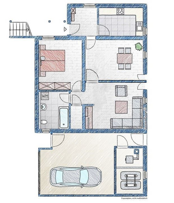 Geundriss Anbau 3 Zi 