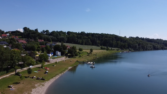 Donaualtarm Wallsee Flugaufnahme