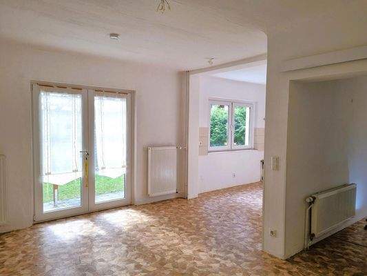 Sicht vom Wohnzimmer zur Terra