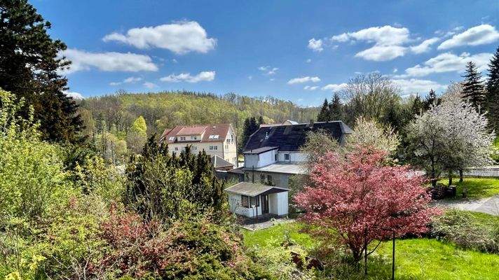 Blick von oben auf das Grundstück