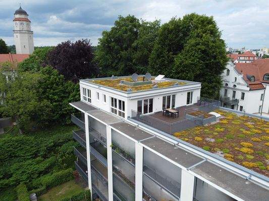 Aufsicht mit Wasserturm