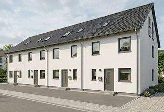 Visualisierung Reihenhaus Straßenansicht