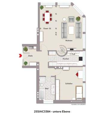 Grundriss untere Ebene vis. 3384