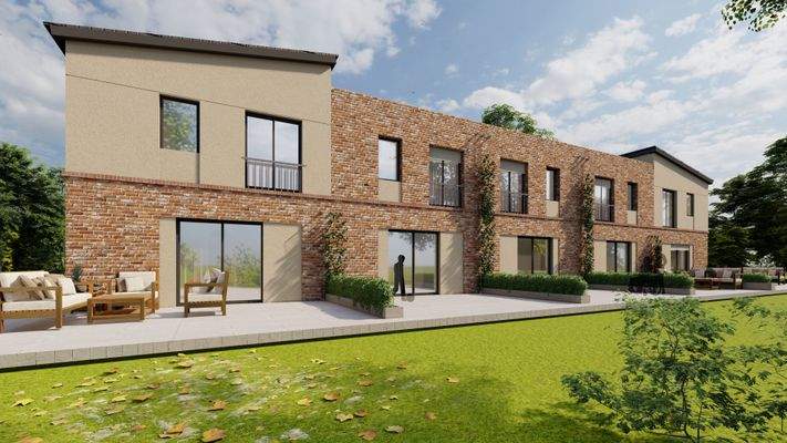 Gartenansicht Reihenhäuser