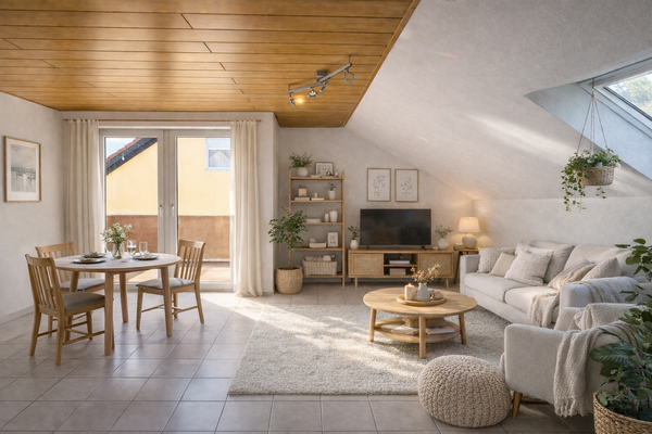 Wohnzimmer Einrichtungsbeispiel (KI)