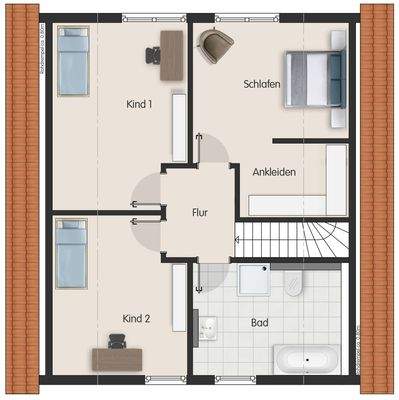 Standardgrundriss Dachgeschoss