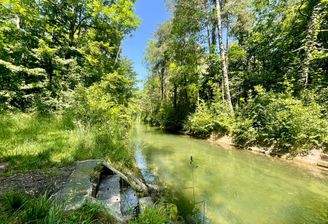 Badestelle angrenzender Lochbach