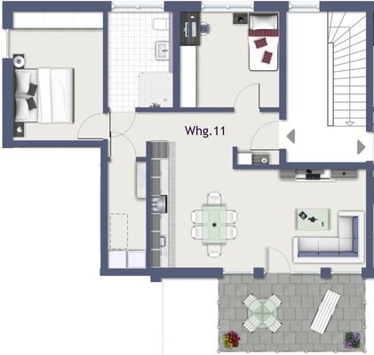 Grundrisss Whg. 11