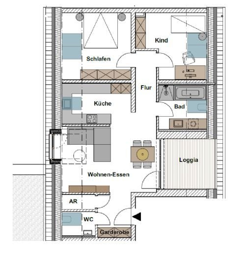 NEUBAU: 3,5-Zimmer-Dachgeschosswohnung mit EBK und Loggia