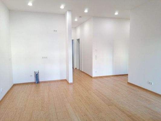 Wohnzimmer mit offener Küche