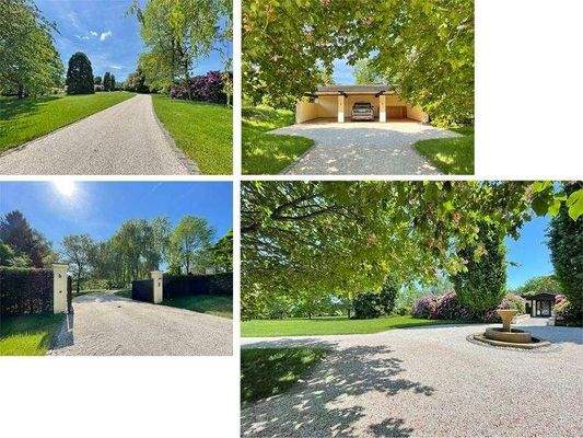 Zufahrt mit elektrischem Tor und Videoüberwachung