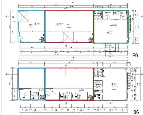 Grundriss kleine Halle BLAU