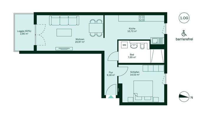 Grundriss der Eigentumswohnung WE164.