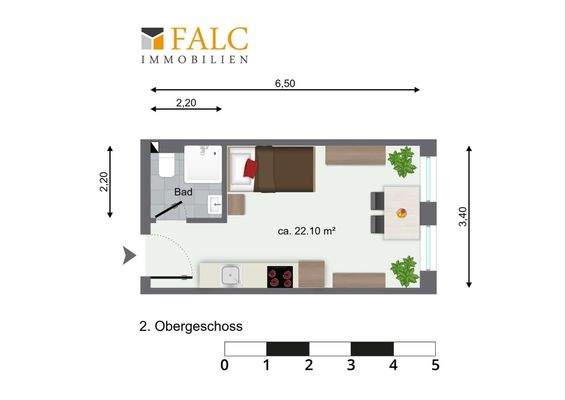 Grundriss Appartement 2. Obergeschoss