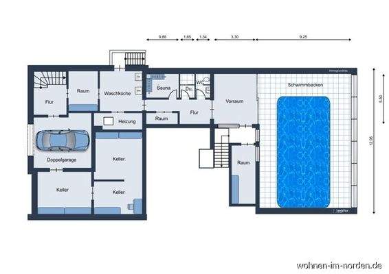 Keller und Schwimmhalle