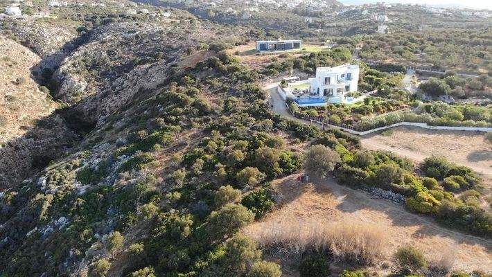 Kreta, Plaka: Erstklassiges Strandgrundstück mit Panoramablick zu verkaufen