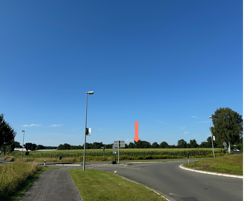 Blick Grundstück Ecke Hauptstraße : Am Kampen.png