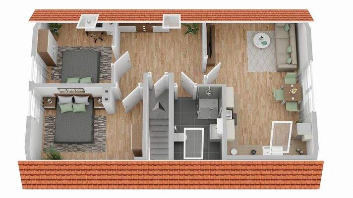 Grundriss Dachgeschoss (nicht maßstabsgetreu)