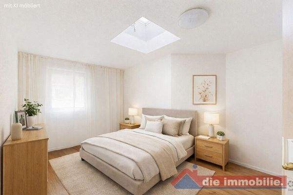 Schlafzimmer mit KI möbliert