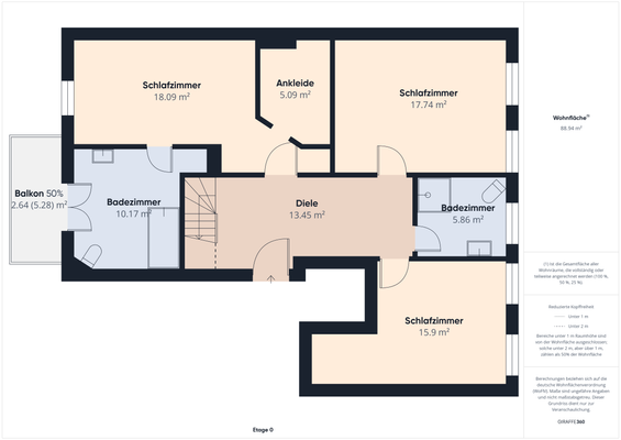 Grundriss untere Etage