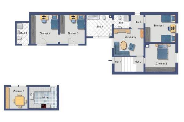 Grundriss Erdgegeschoss (Nicht maßstabsgetreu)