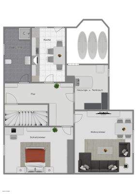 Einliegerwohnung im Untergeschoss