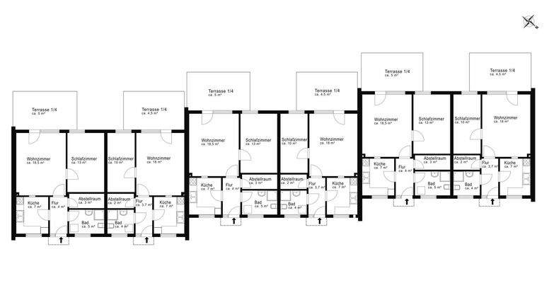 Grundriss Reihenhäuser