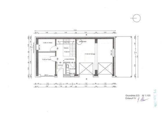 Grundriss EG mit Bemaßung