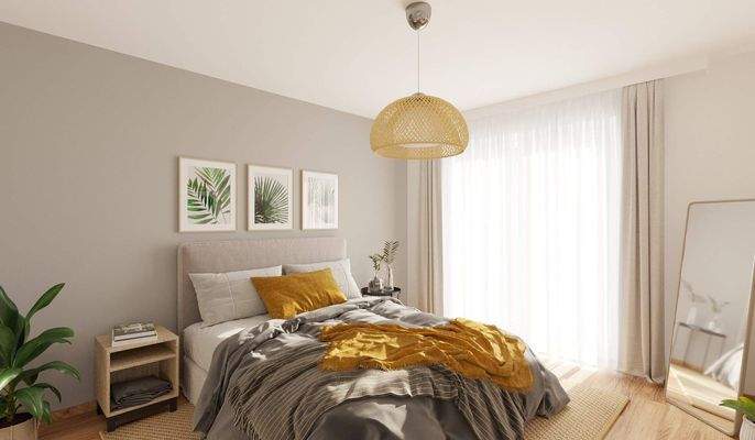 Helles und komfortables Schlafzimmer