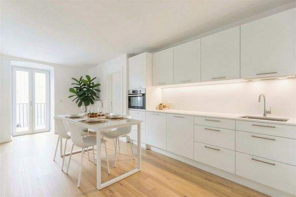 Küche mit Zugang zum Balkon - (KI generiert)