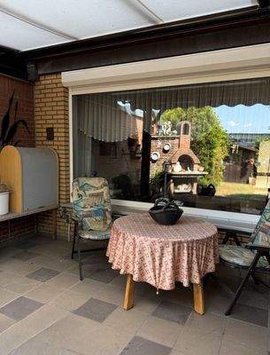 Die überdachte Terrasse