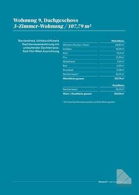 Wohnung 9 DG Wfl. und Nutzfläche