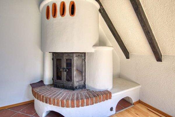 offener Kamin im  Dachstudio